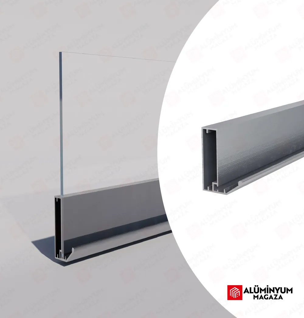 Alüminyum Çerçeve Kapak Profili Eğimli Kulplu 