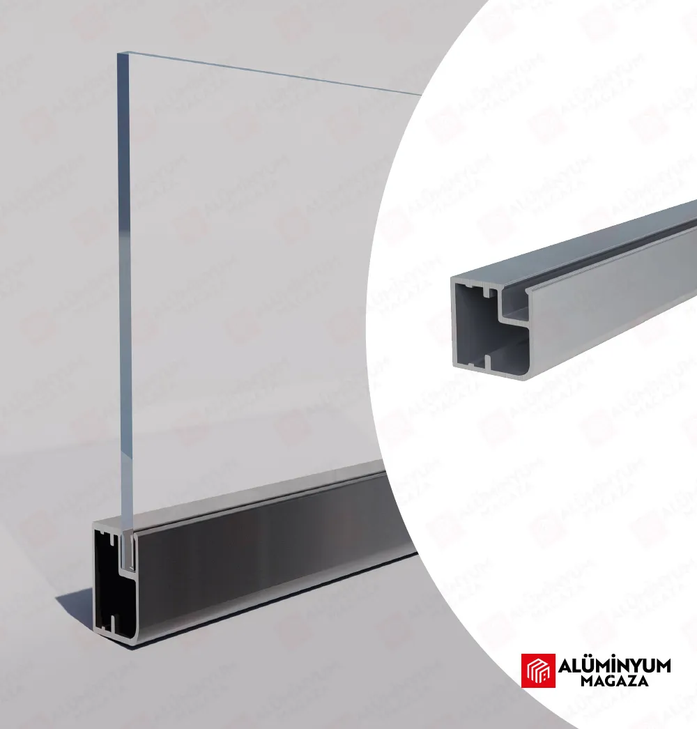 Alüminyum Dar Çerçeve Kapak Profili Düz Kulpsuz 