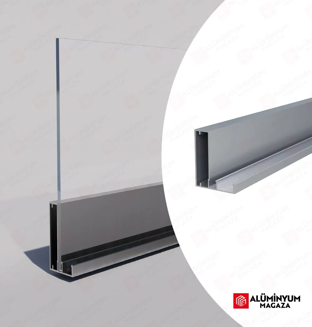 Alüminyum Çerçeve Kapak Profili Düz Kulplu 