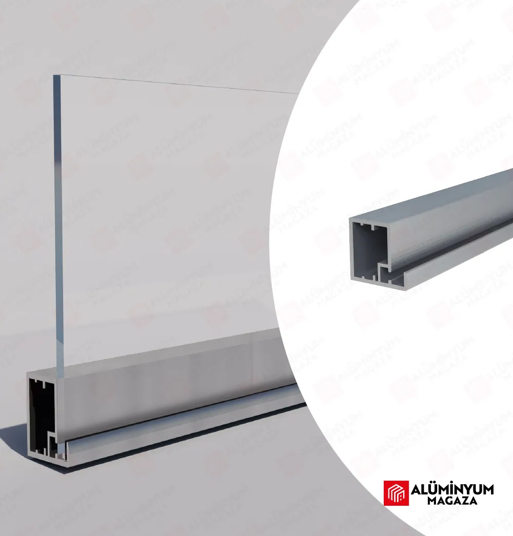 Alüminyum Dar Çerçeve Kapak Profili Kulpsuz 