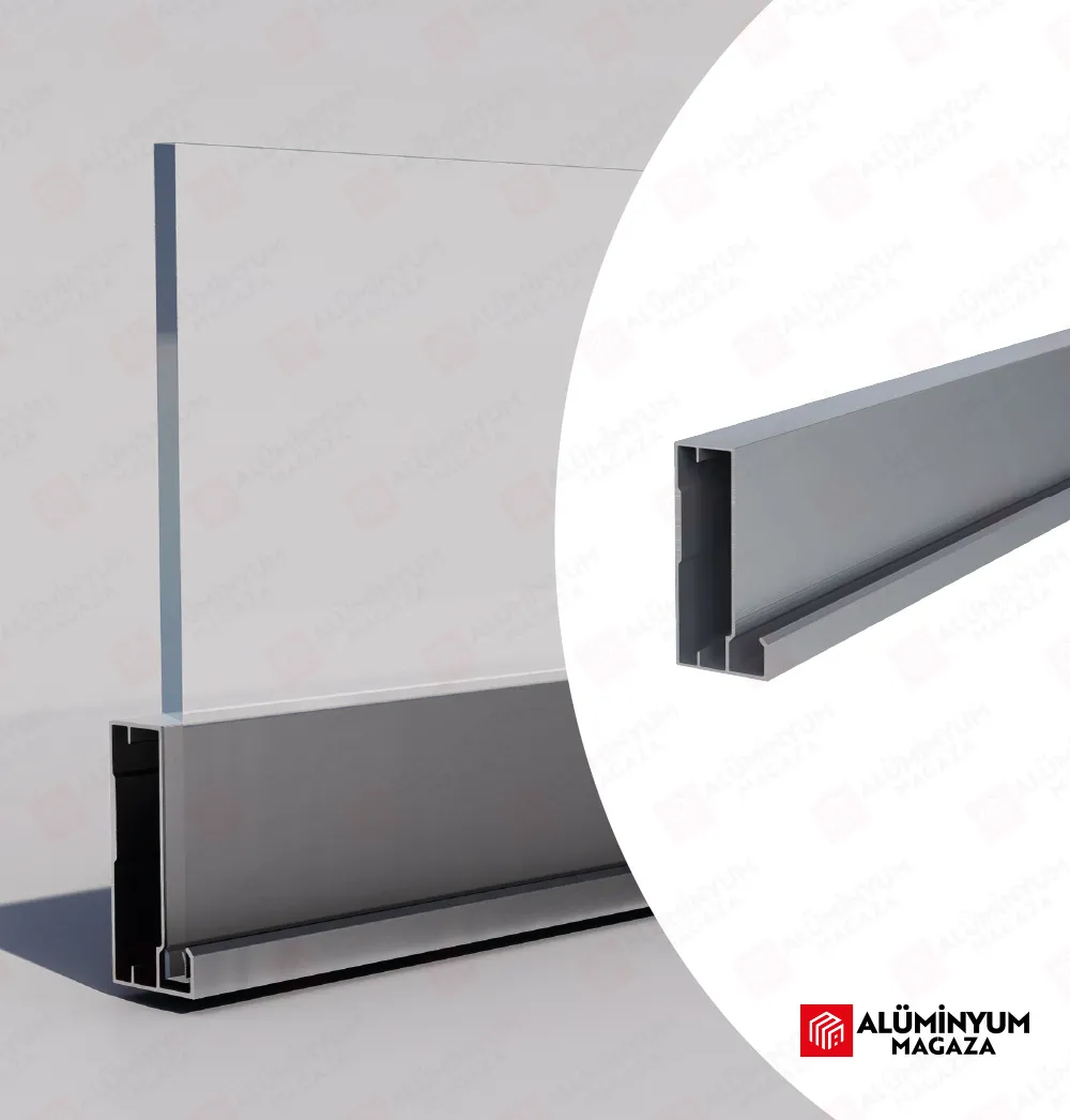 Alüminyum Çerçeve Kapak Profili Kulpsuz 