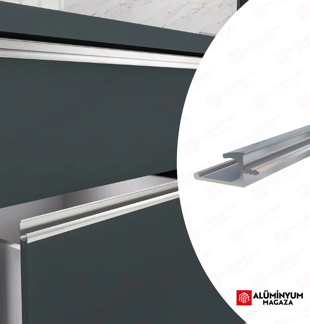 40 mm Gömme Tipli Alüminyum Boy Kulp 