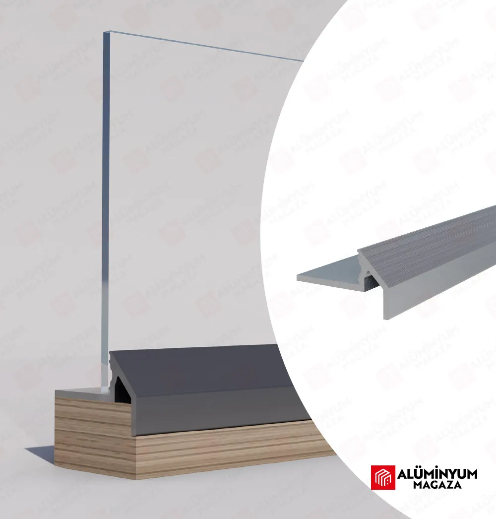 Alüminyum Cam Çitası Tırnaksız 