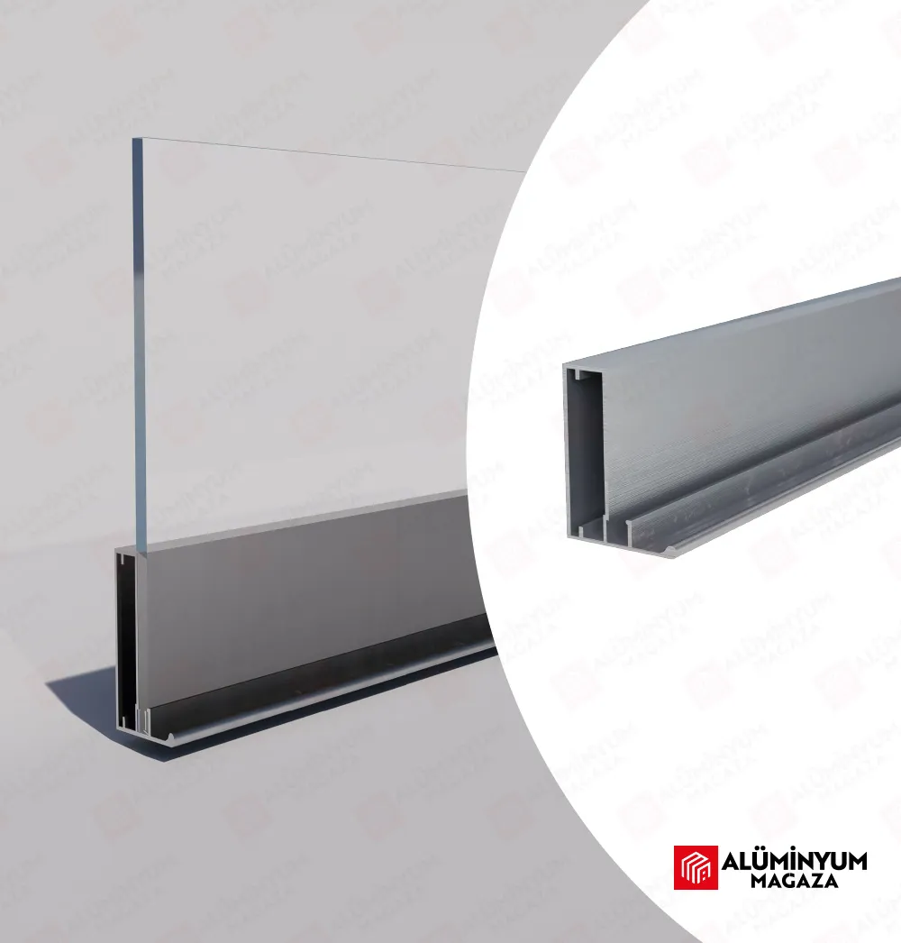 Alüminyum Çerçeve Kapak Profili Düz Kulplu 