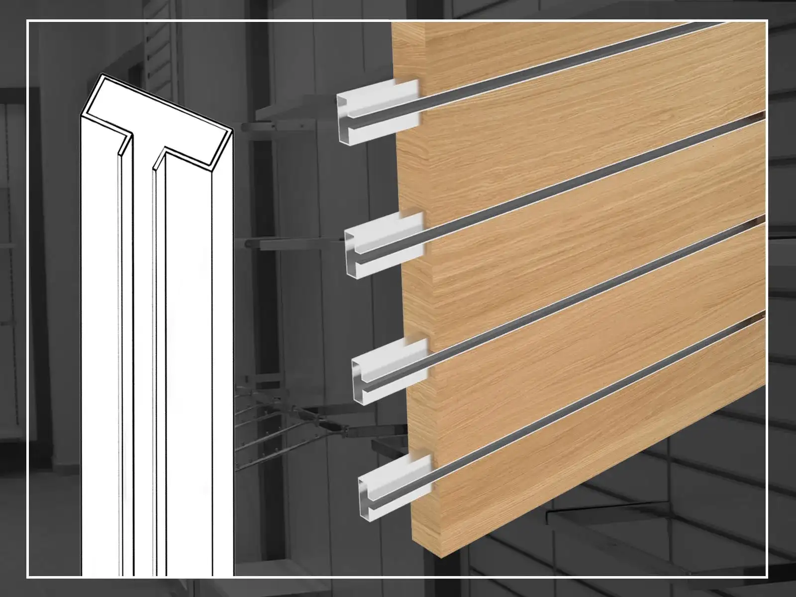 Tırnaksız Kanal Pano Raf Alüminyum