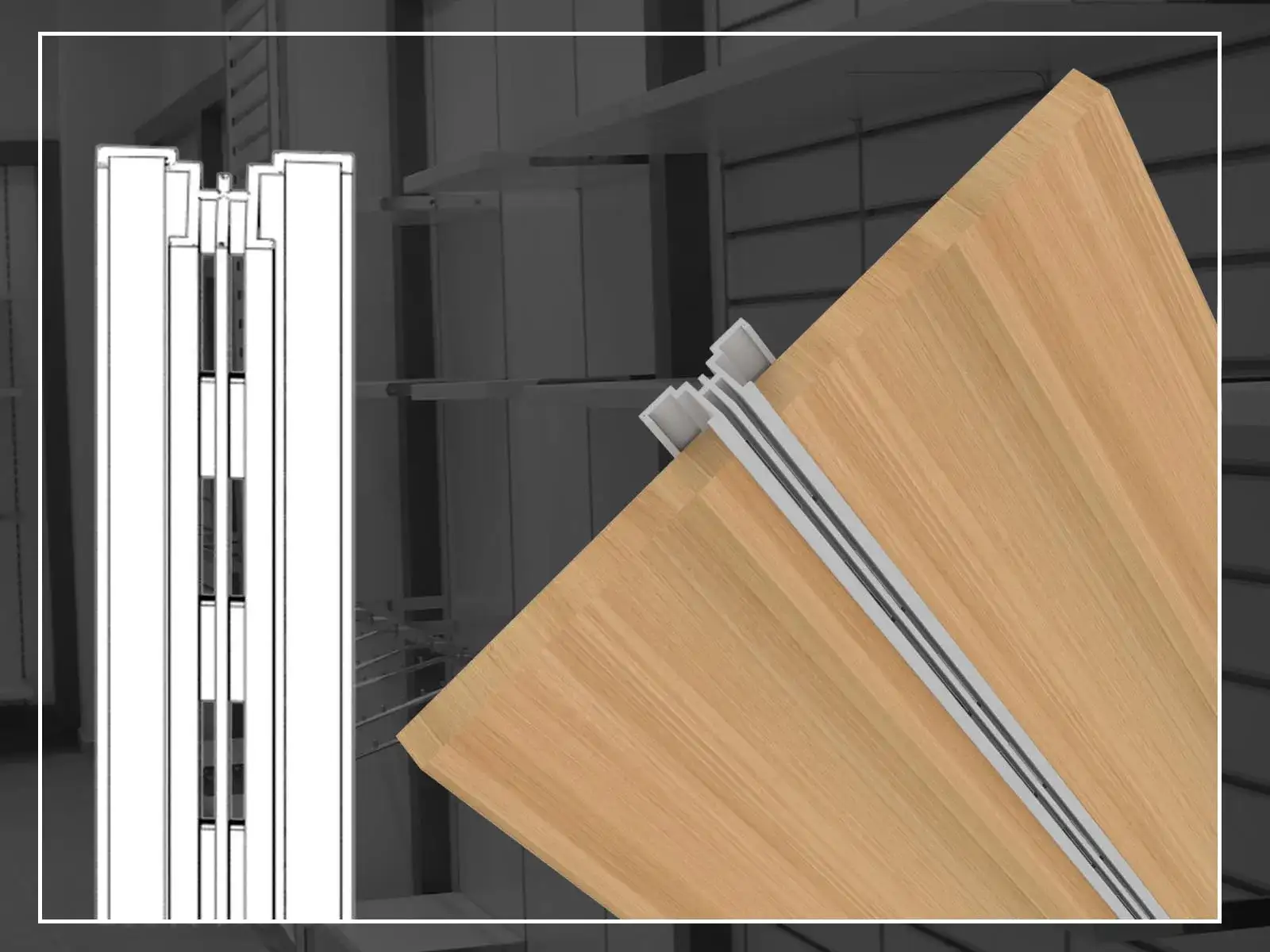 Çift Delik Ray Dikme Alüminyum